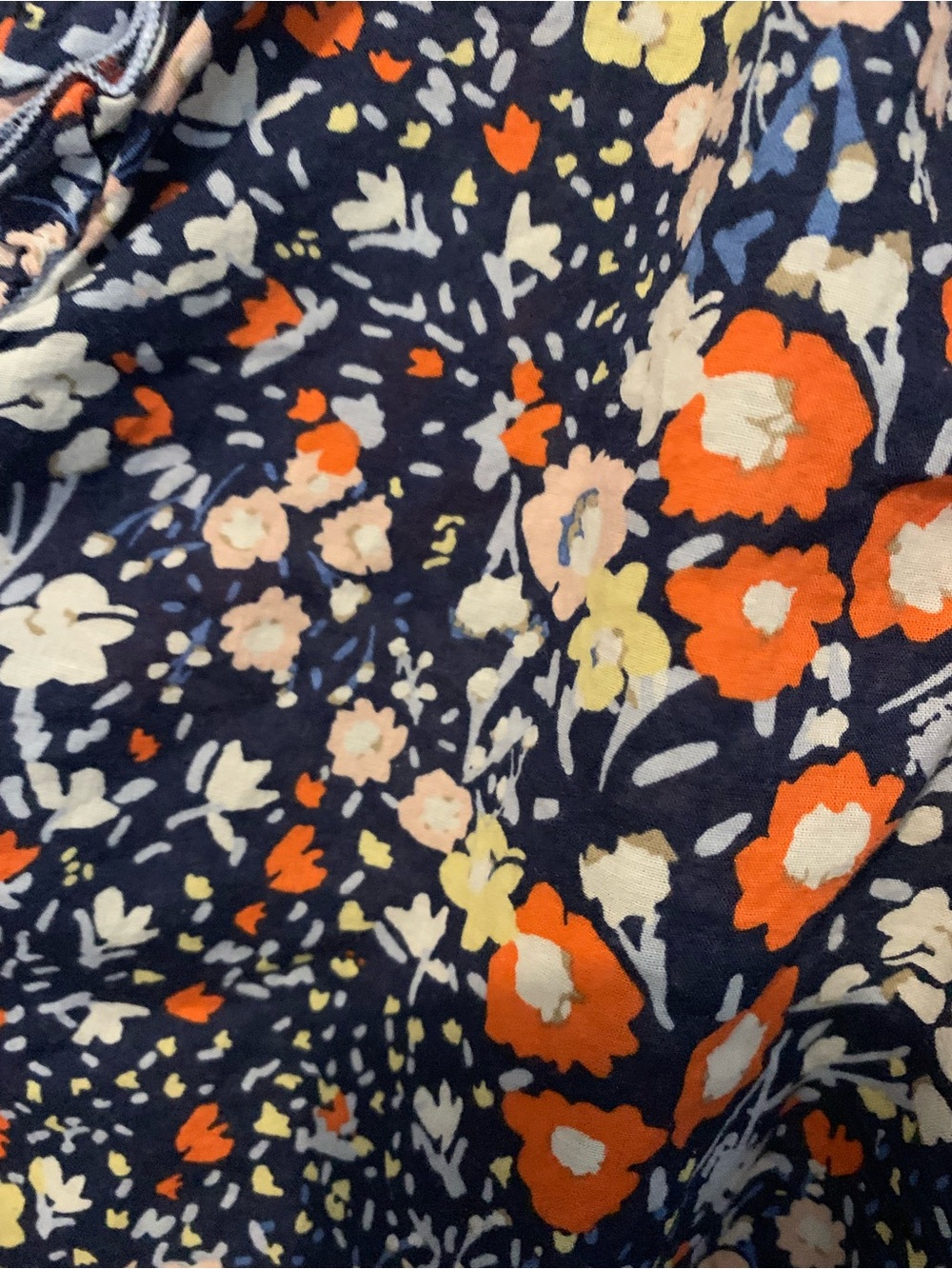 Talbots Navy Floral Ruffle Top - Picture 3 of 4